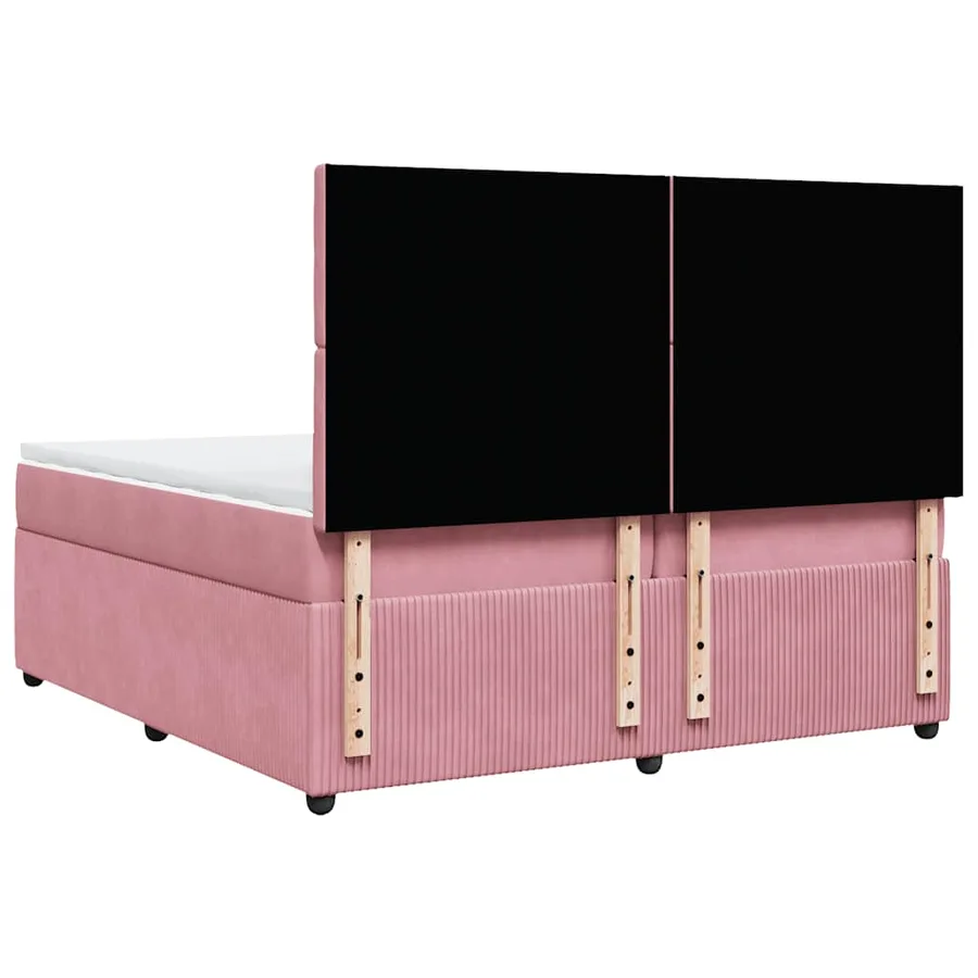 Sommier à lattes de lit avec matelas Rose 200x200 cm Velours - 8