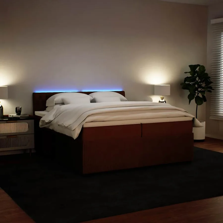 Sommier à lattes de lit avec matelas Rose 200x200 cm Velours - 5