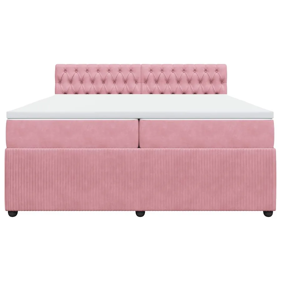 Sommier à lattes de lit avec matelas Rose 200x200 cm Velours - 6