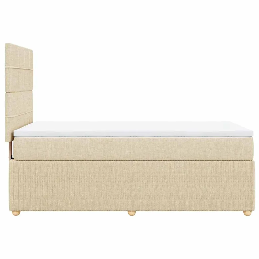 Sommier à lattes de lit et matelas Crème 90x190 cm Tissu - 7