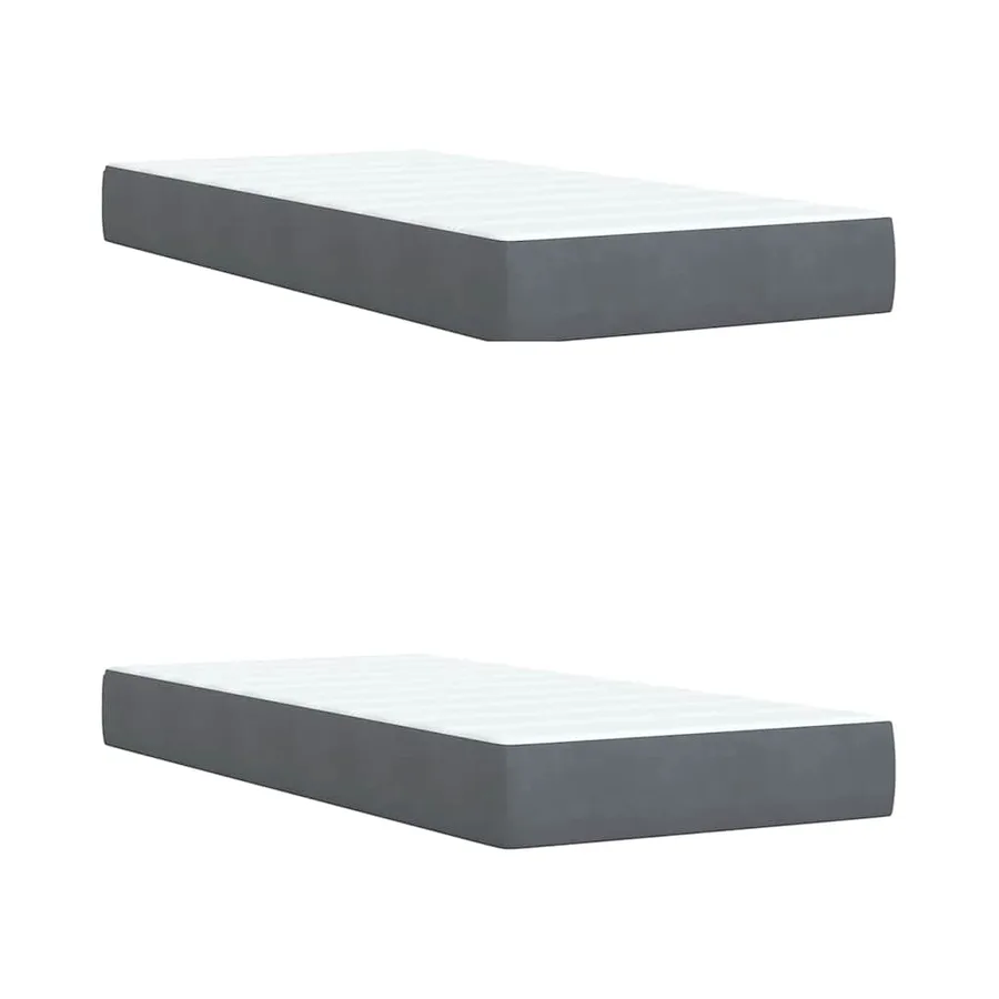 Sommier à lattes de lit et matelas Gris foncé 200x200cm Velours - 7