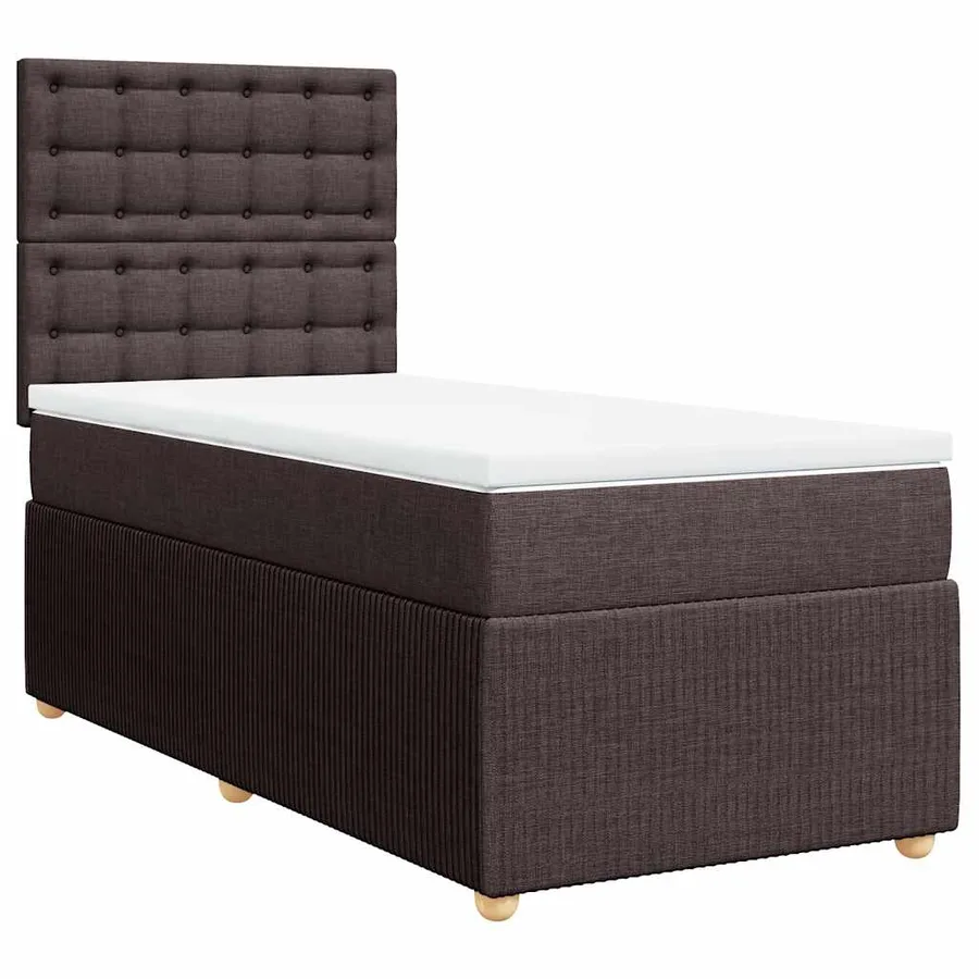 Sommier à lattes de lit avec matelas Marron foncé 90x190 cm - 3