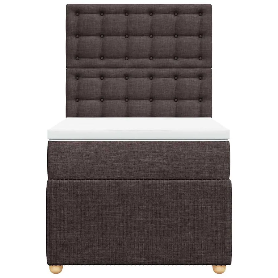 Sommier à lattes de lit avec matelas Marron foncé 90x190 cm - 6