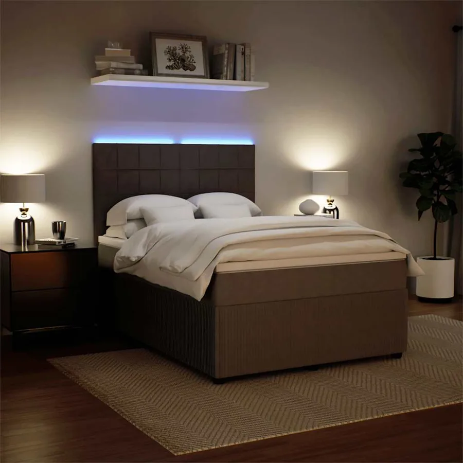 Sommier à lattes de lit et matelas Gris clair 160x200cm Velours - 5