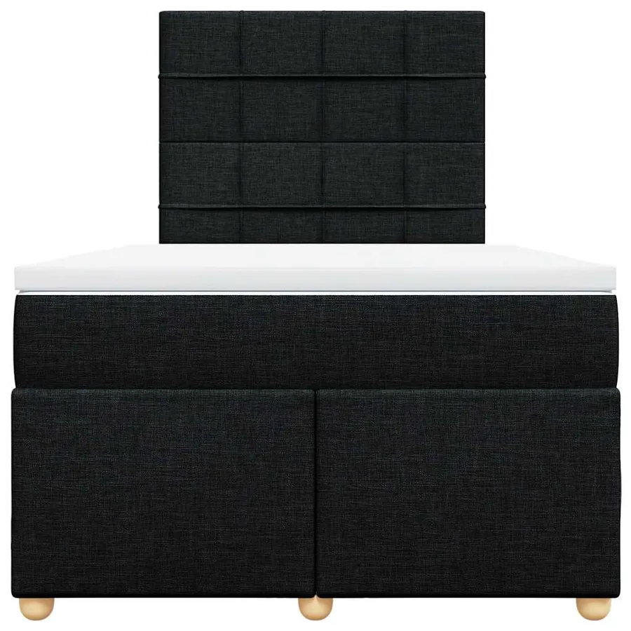 Sommier à lattes de lit avec matelas noir 120x190 cm tissu - 6