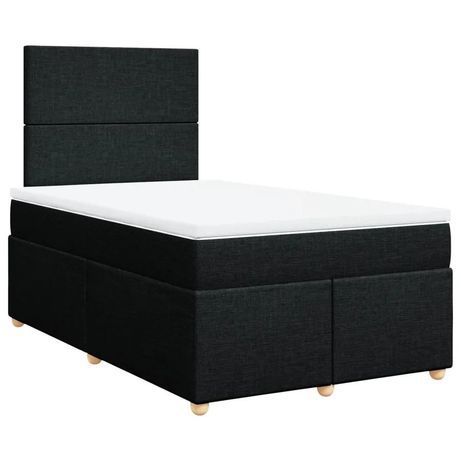 Sommier à lattes de lit avec matelas noir 120x190 cm tissu - 3