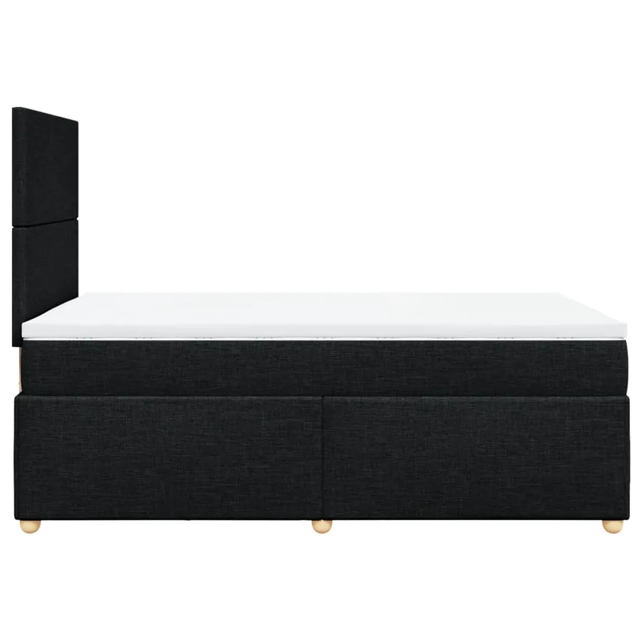 Sommier à lattes de lit avec matelas noir 120x190 cm tissu - 7