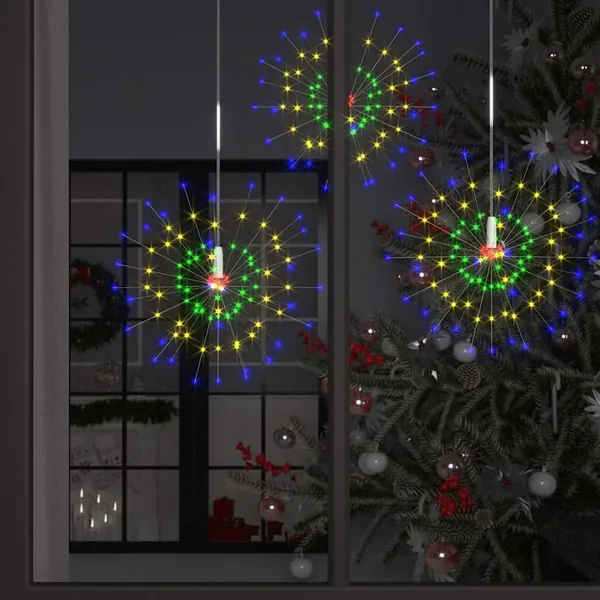 Feux d'artifice Noël d'extérieur 2 pcs Multicolore 20cm 280 LED