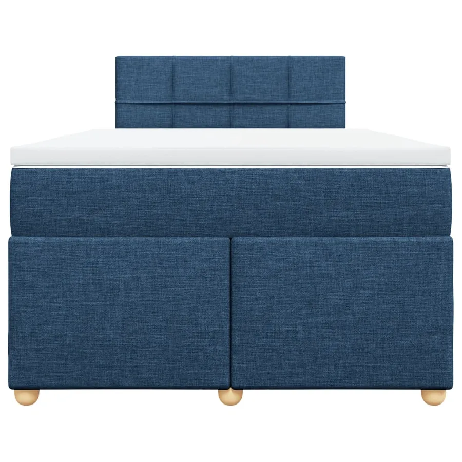 Sommier à lattes de lit avec matelas bleu 120x190 cm tissu - 6