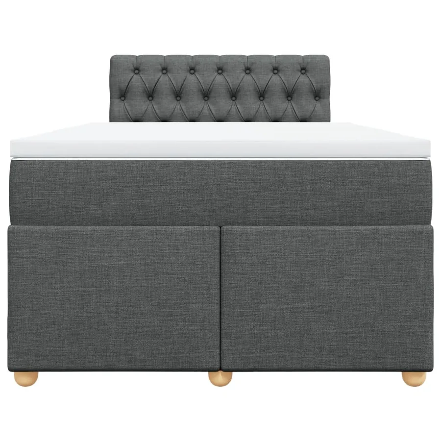 Sommier à lattes de lit avec matelas gris foncé 120x190cm tissu - 6