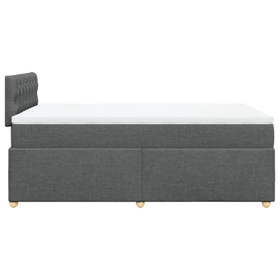 Sommier à lattes de lit avec matelas gris foncé 120x190cm tissu - 7