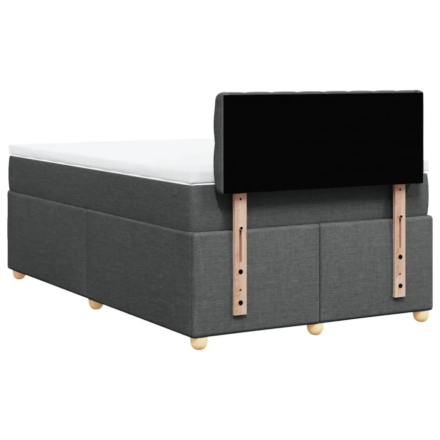 Sommier à lattes de lit avec matelas gris foncé 120x190cm tissu - 8