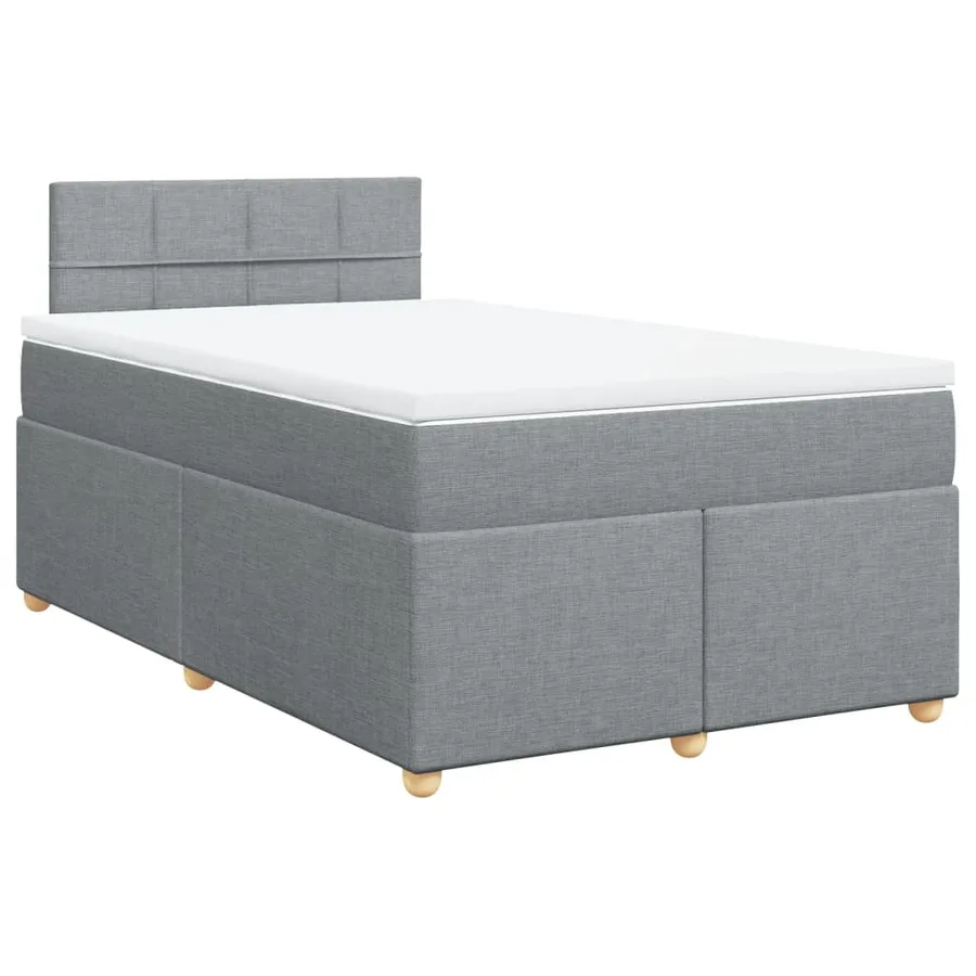 Sommier à lattes de lit et matelas gris clair 120x190 cm tissu - 3