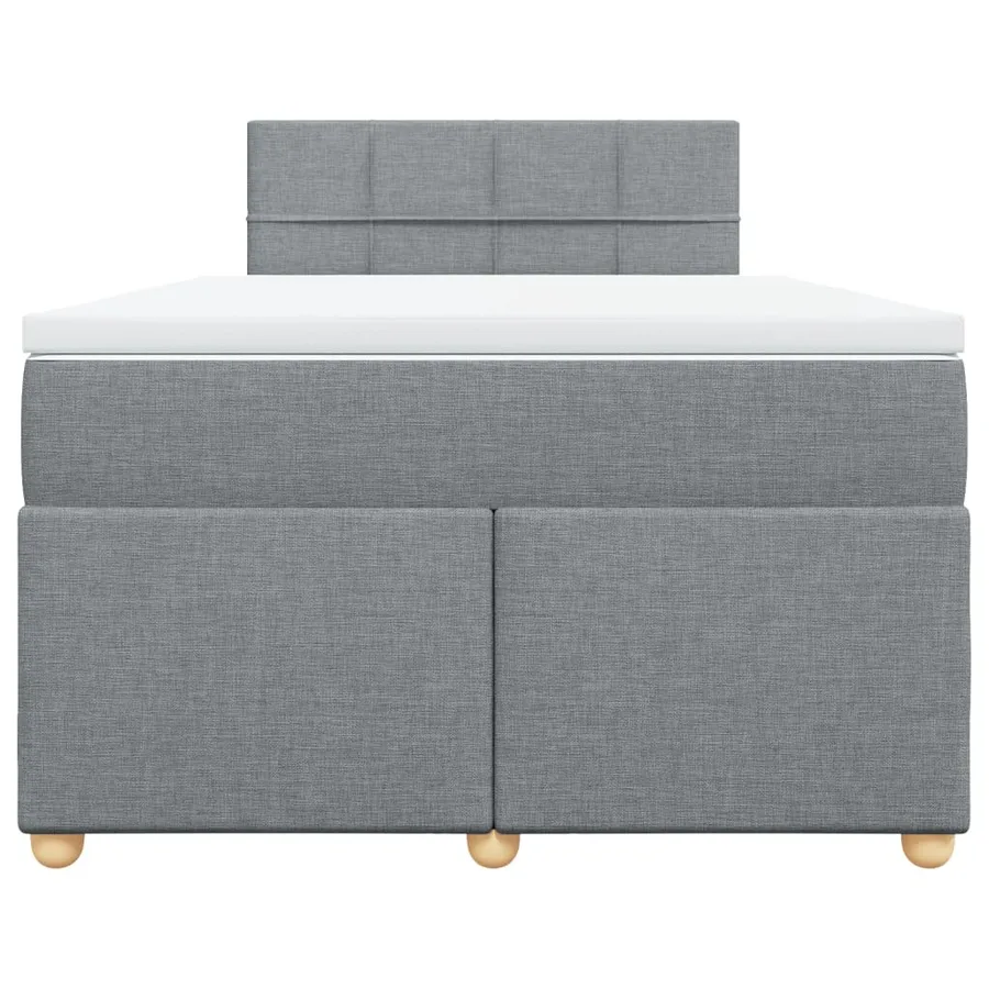 Sommier à lattes de lit et matelas gris clair 120x190 cm tissu - 6