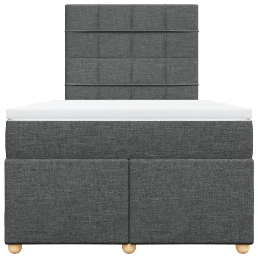 Sommier à lattes de lit avec matelas gris foncé 120x190cm tissu - 4