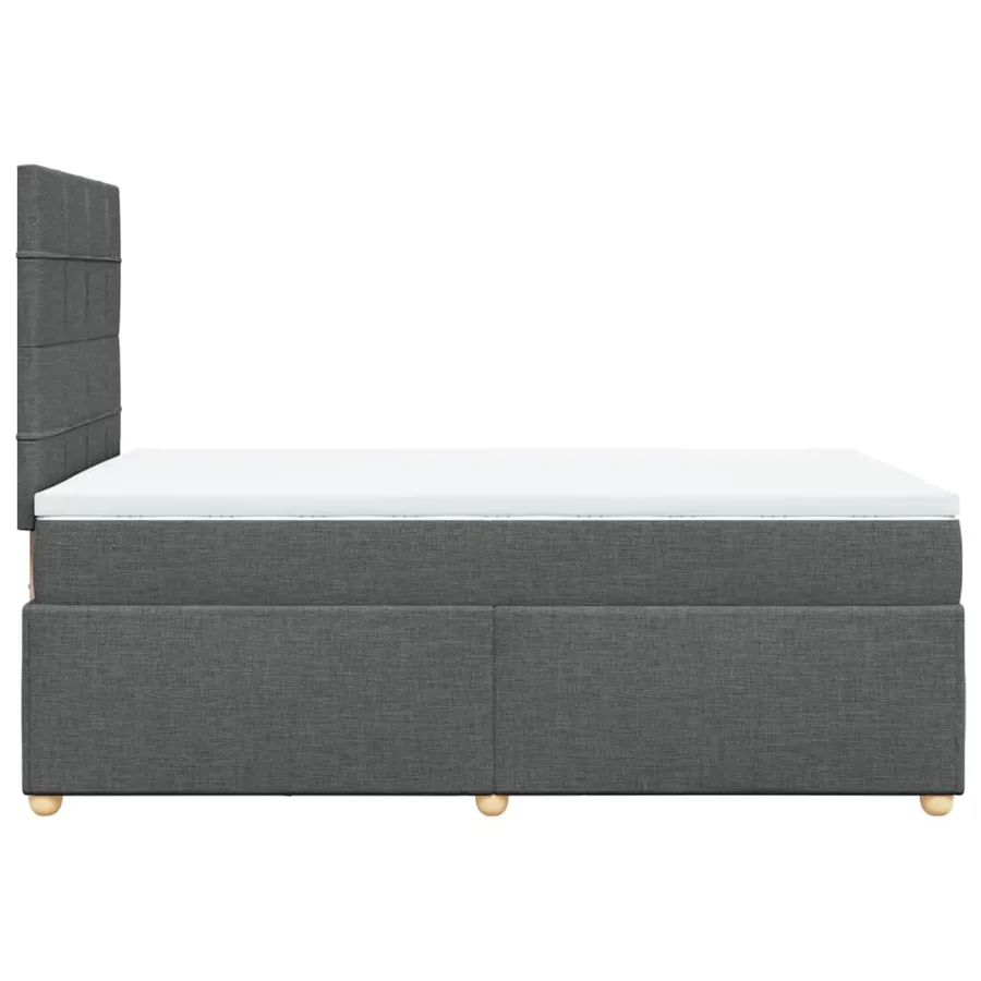 Sommier à lattes de lit avec matelas gris foncé 120x190cm tissu - 5