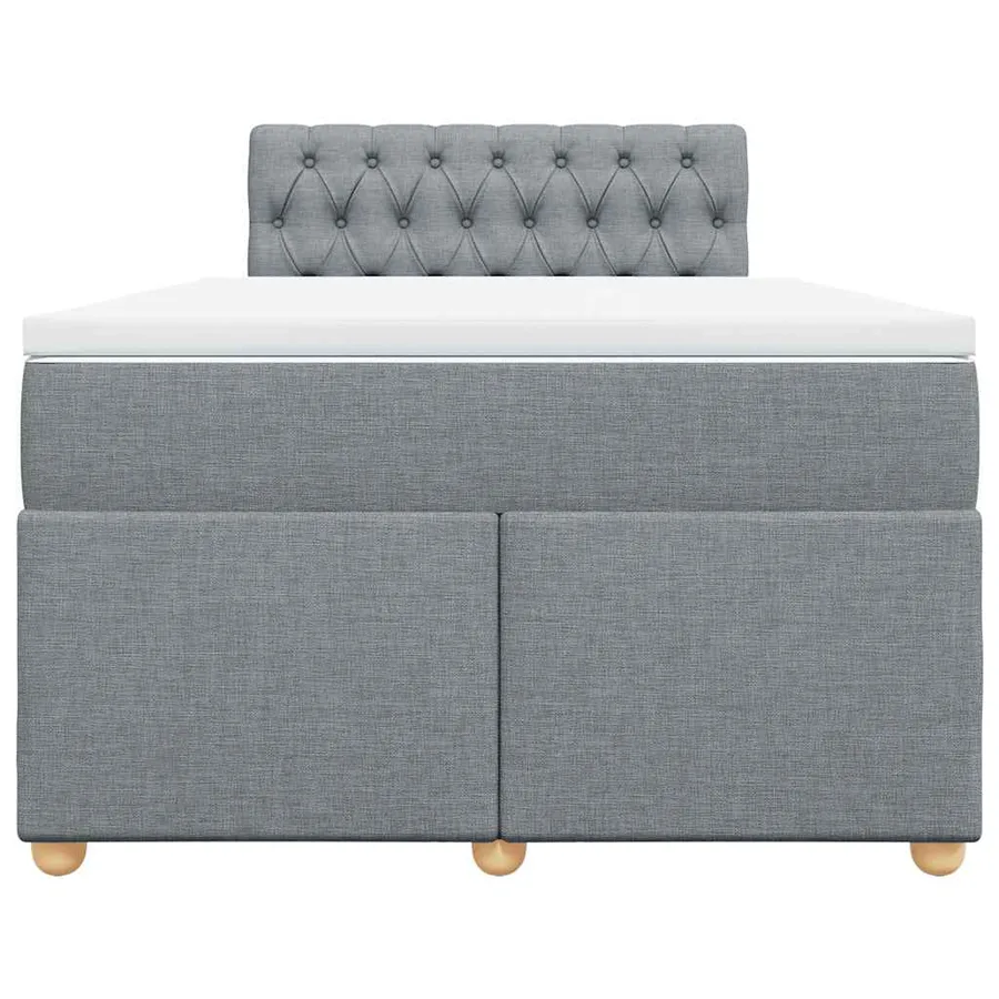 Sommier à lattes de lit et matelas gris clair 120x190 cm tissu - 4