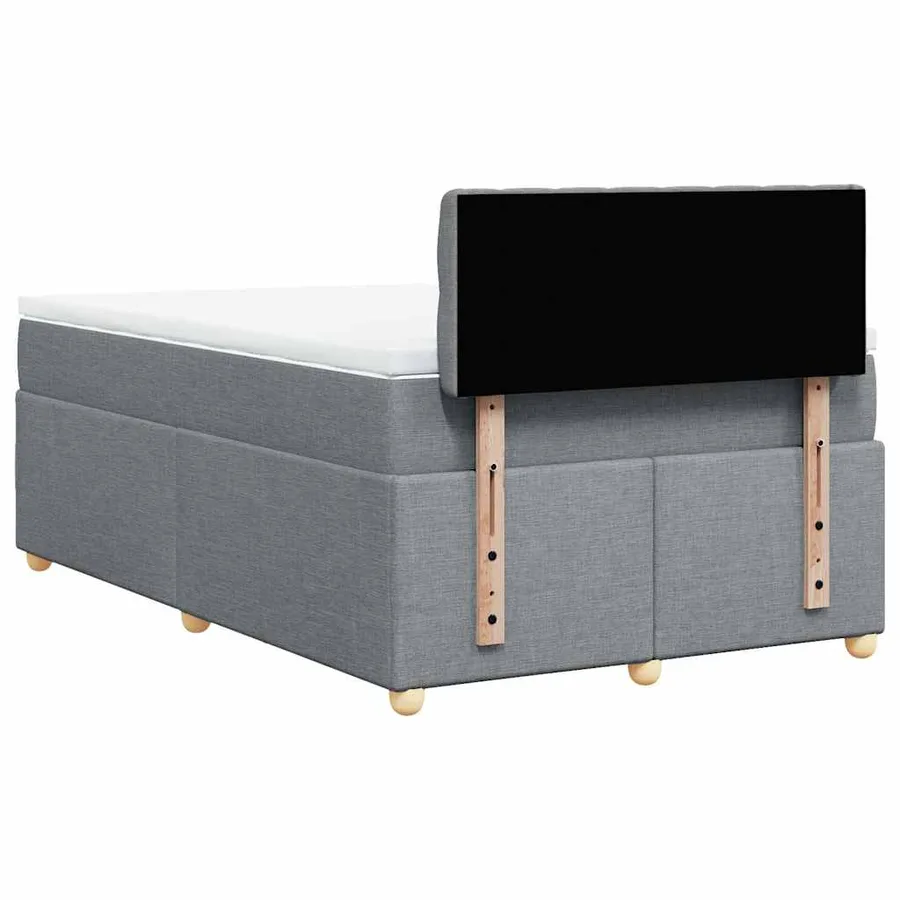 Sommier à lattes de lit et matelas gris clair 120x190 cm tissu - 6