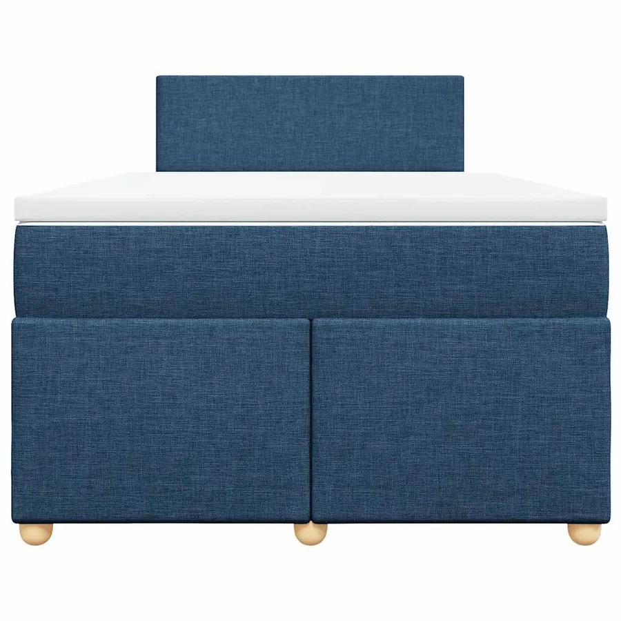 Sommier à lattes de lit avec matelas bleu 120x190 cm tissu - 4