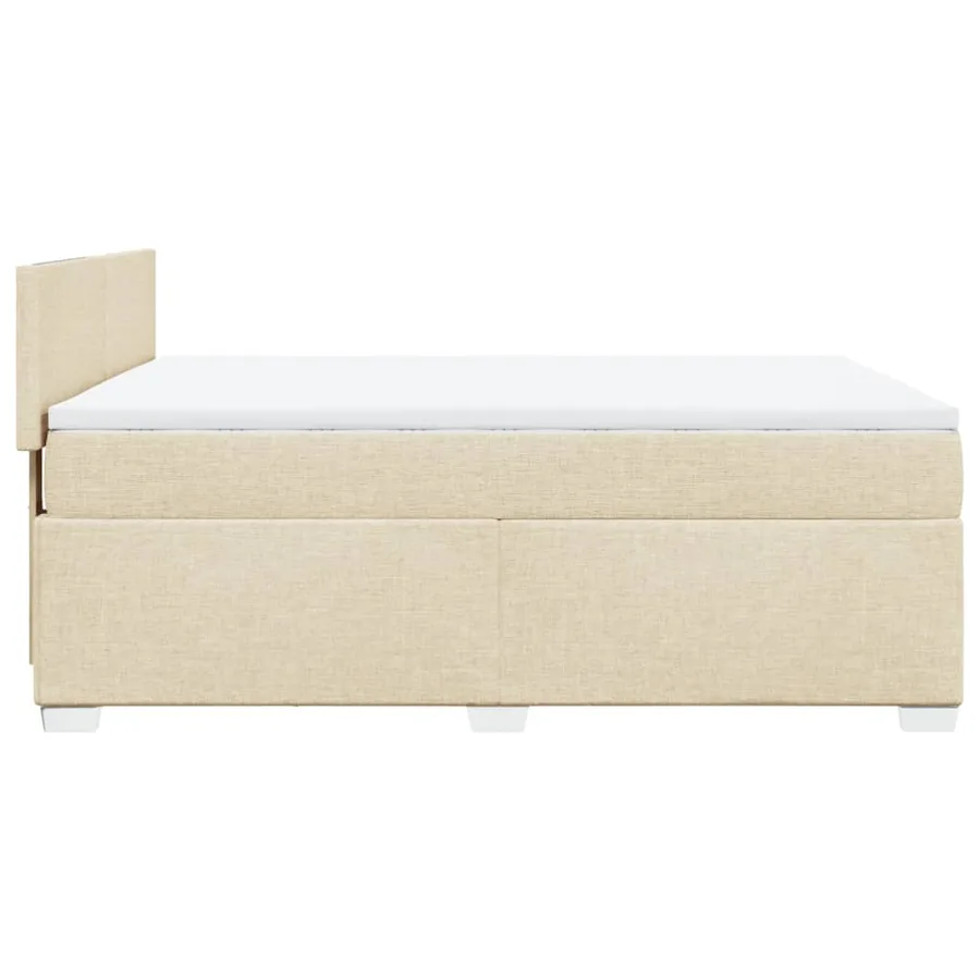 Sommier à lattes de lit avec matelas Crème 140x200 cm Tissu - 11