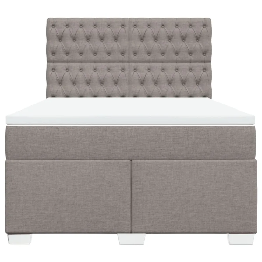 Sommier à lattes de lit avec matelas Taupe 140x200 cm Tissu - 4