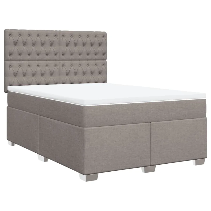 Sommier à lattes de lit avec matelas Taupe 140x200 cm Tissu - 3