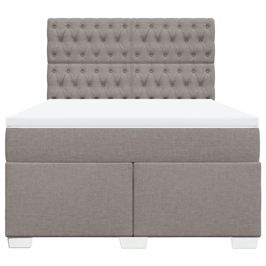 Sommier à lattes de lit avec matelas Taupe 140x200 cm Tissu - 6