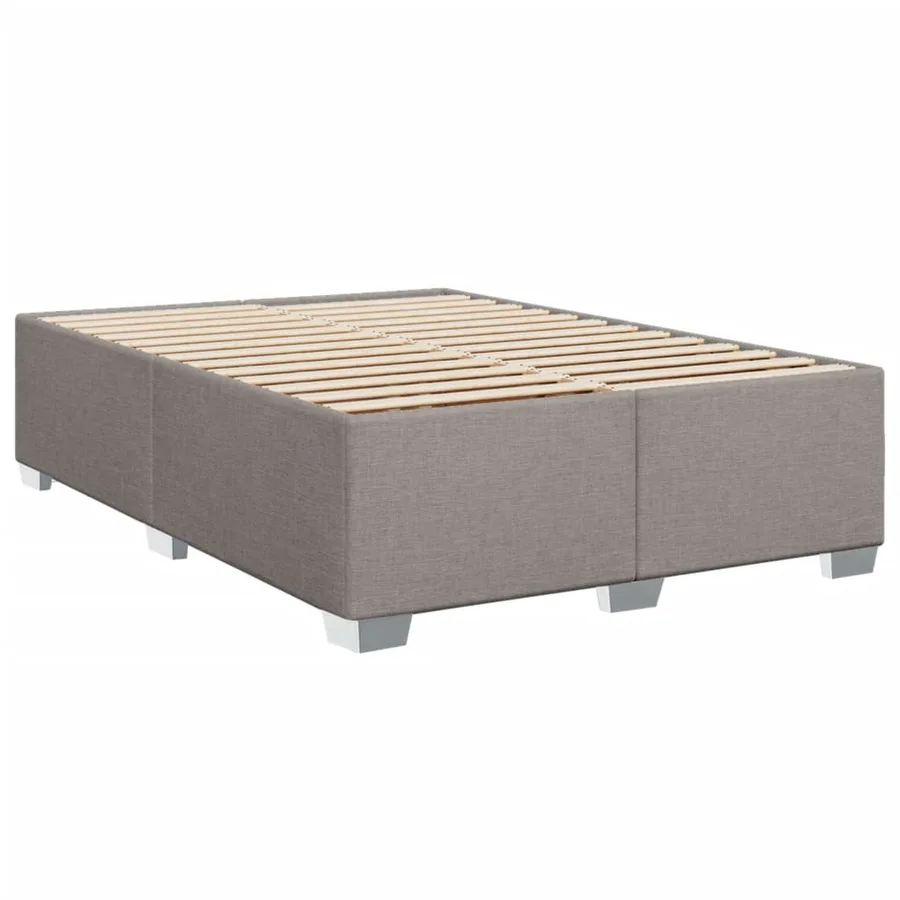 Sommier à lattes de lit avec matelas Taupe 140x200 cm Tissu - 8