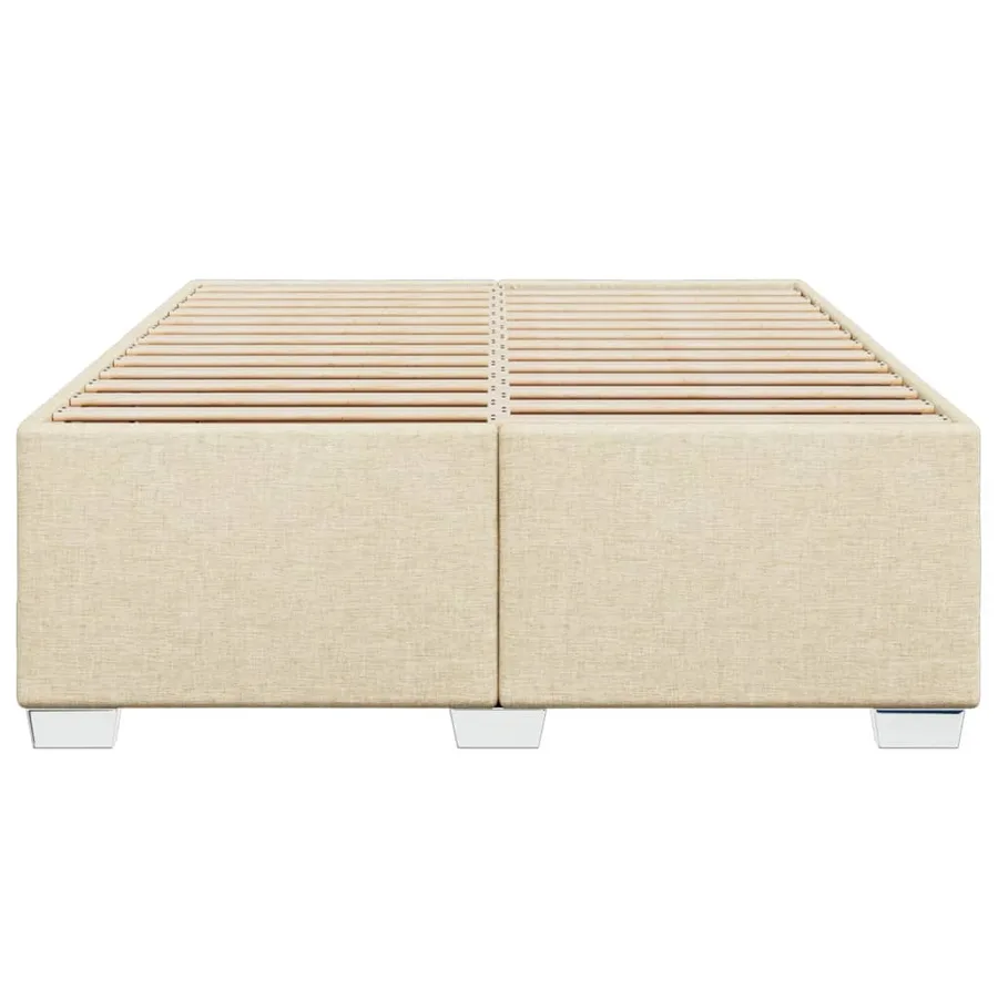Cadre de lit sans matelas crème 140x200 cm tissu - 4