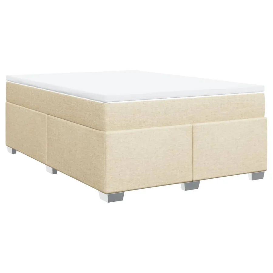 Sommier à lattes de lit avec matelas Crème 140x200 cm Tissu - 2