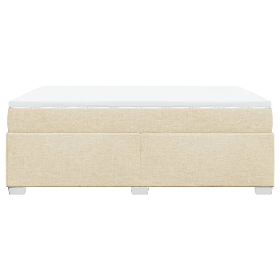 Sommier à lattes de lit avec matelas Crème 140x200 cm Tissu - 8