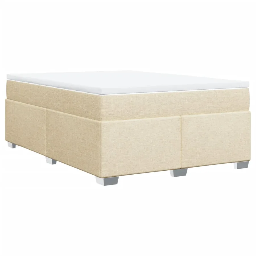 Sommier à lattes de lit avec matelas Crème 140x200 cm Tissu - 9