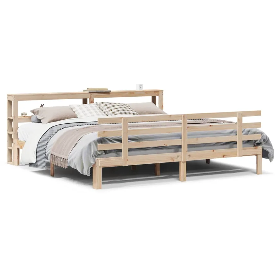 Cadre de lit avec tête de lit sans matelas 200x200 cm - 2