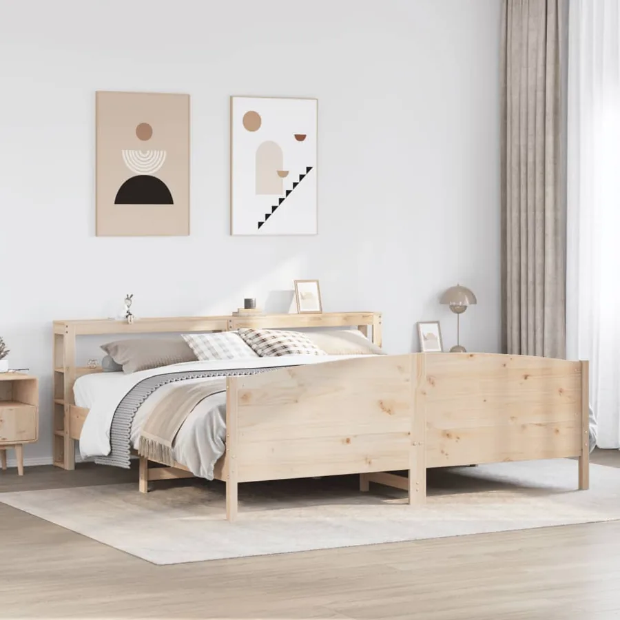 Cadre de lit sans matelas 200x200 cm bois massif de pin