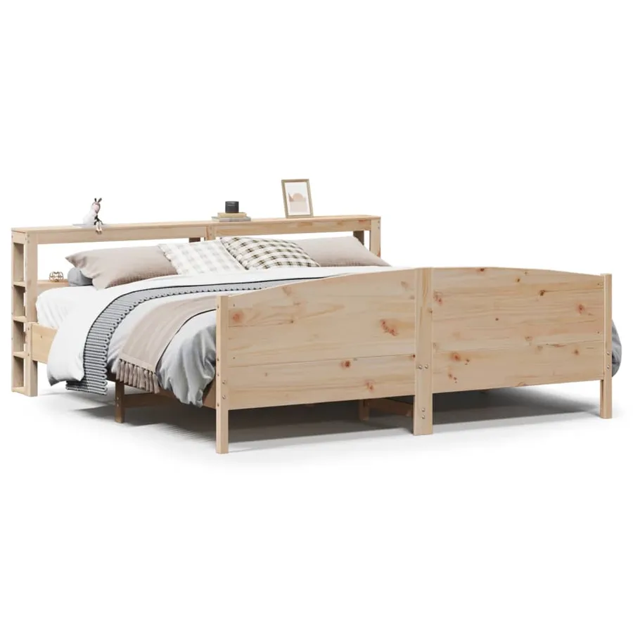 Cadre de lit sans matelas 200x200 cm bois massif de pin - 2