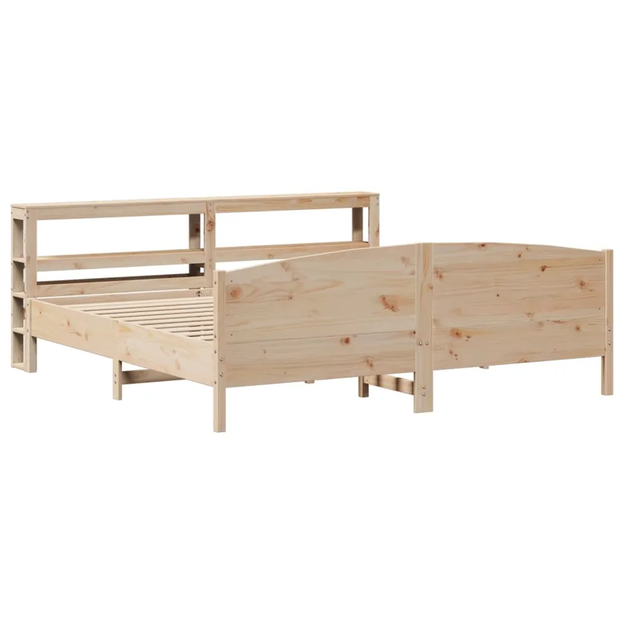 Cadre de lit sans matelas 200x200 cm bois massif de pin - 3