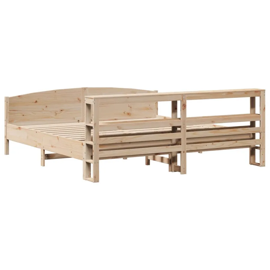 Cadre de lit sans matelas 200x200 cm bois massif de pin - 6
