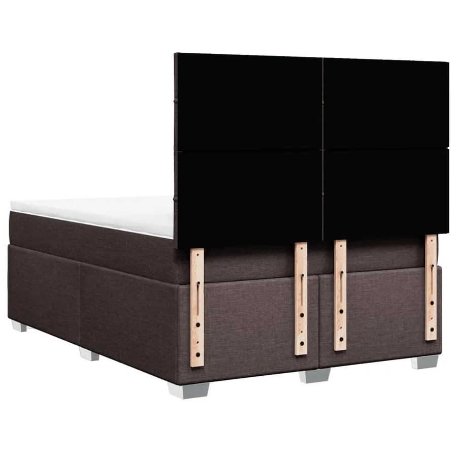 Sommier à lattes de lit avec matelas Marron foncé 140x190 cm - 10