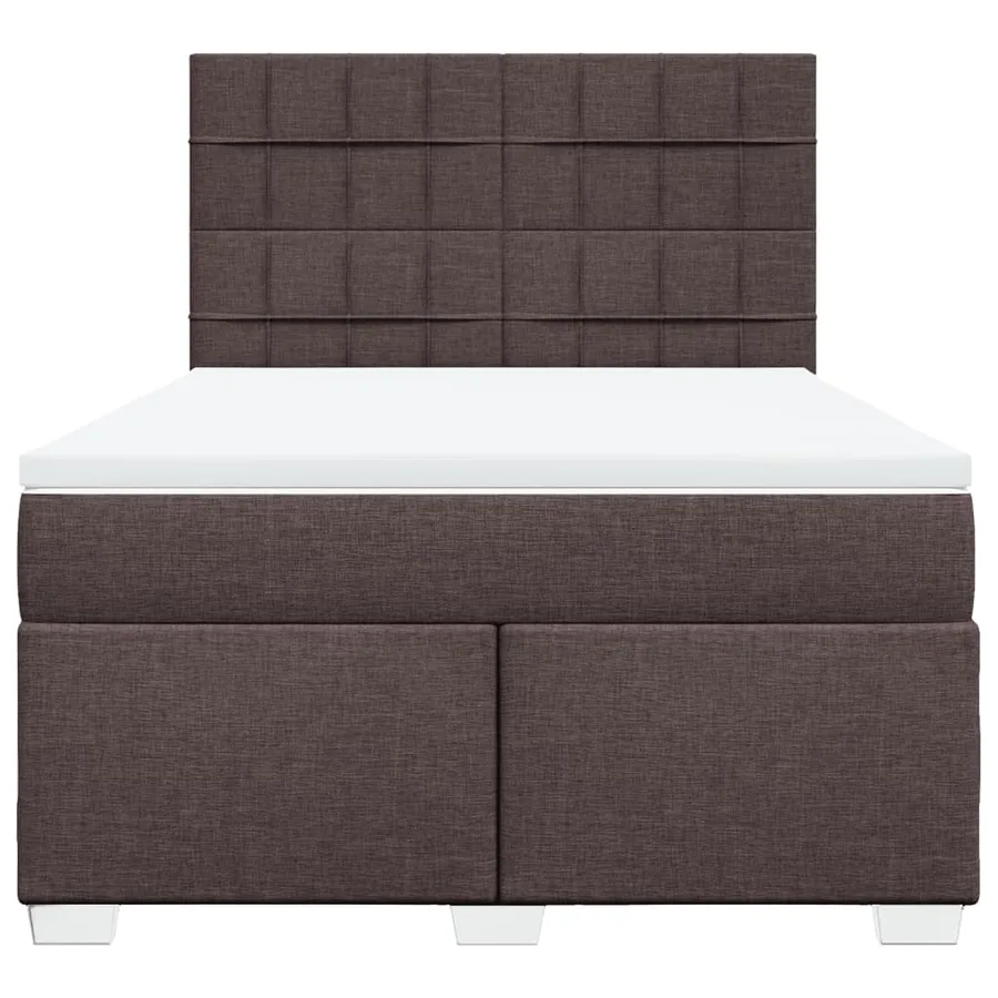 Sommier à lattes de lit avec matelas Marron foncé 140x190 cm - 4