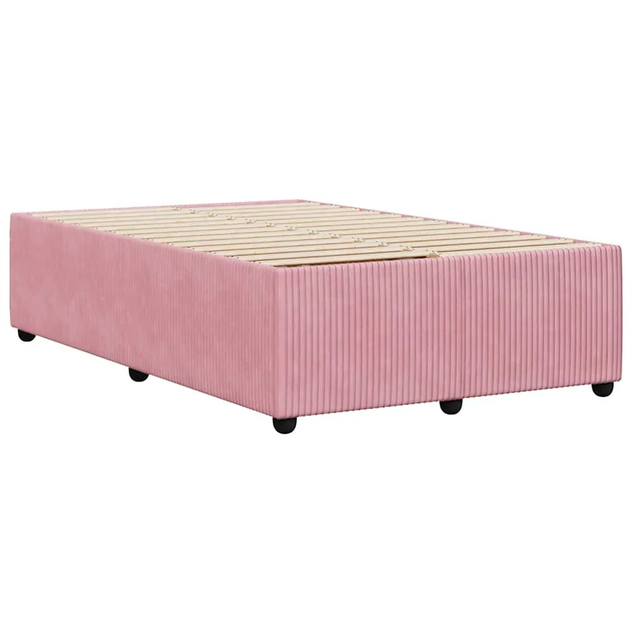Cadre de lit sans matelas rose 120x190 cm velours - 6