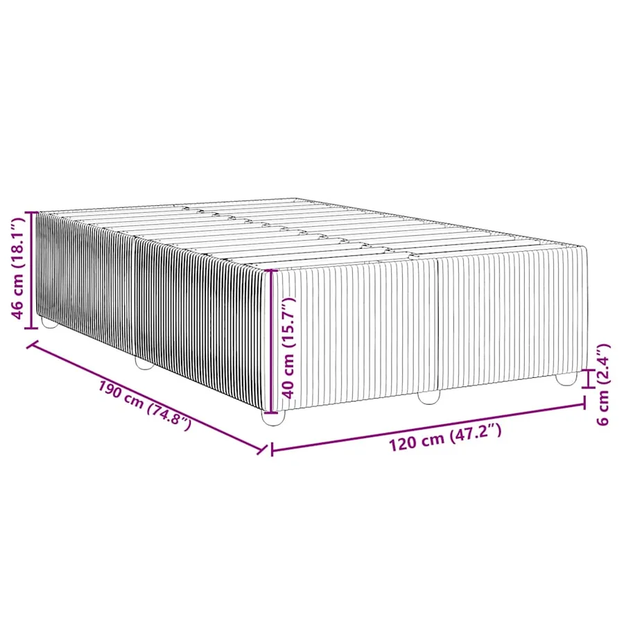 Cadre de lit sans matelas rose 120x190 cm velours - 9
