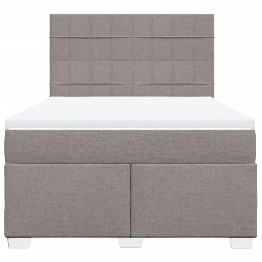 Sommier à lattes de lit avec matelas Taupe 140x200 cm Tissu - 6