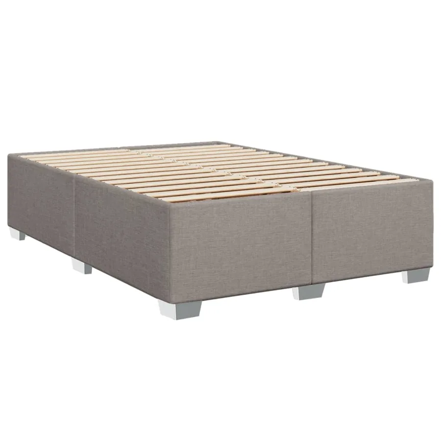 Sommier à lattes de lit avec matelas Taupe 140x190 cm Tissu - 8