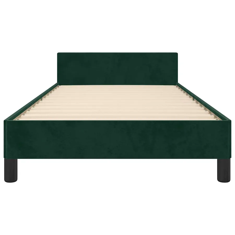 Cadre de lit sans matelas vert foncé 90x200 cm velours - 6