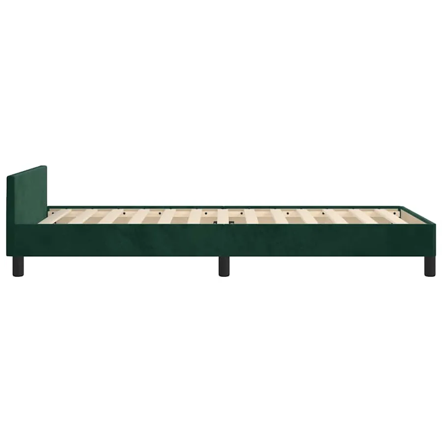 Cadre de lit sans matelas vert foncé 90x200 cm velours - 7