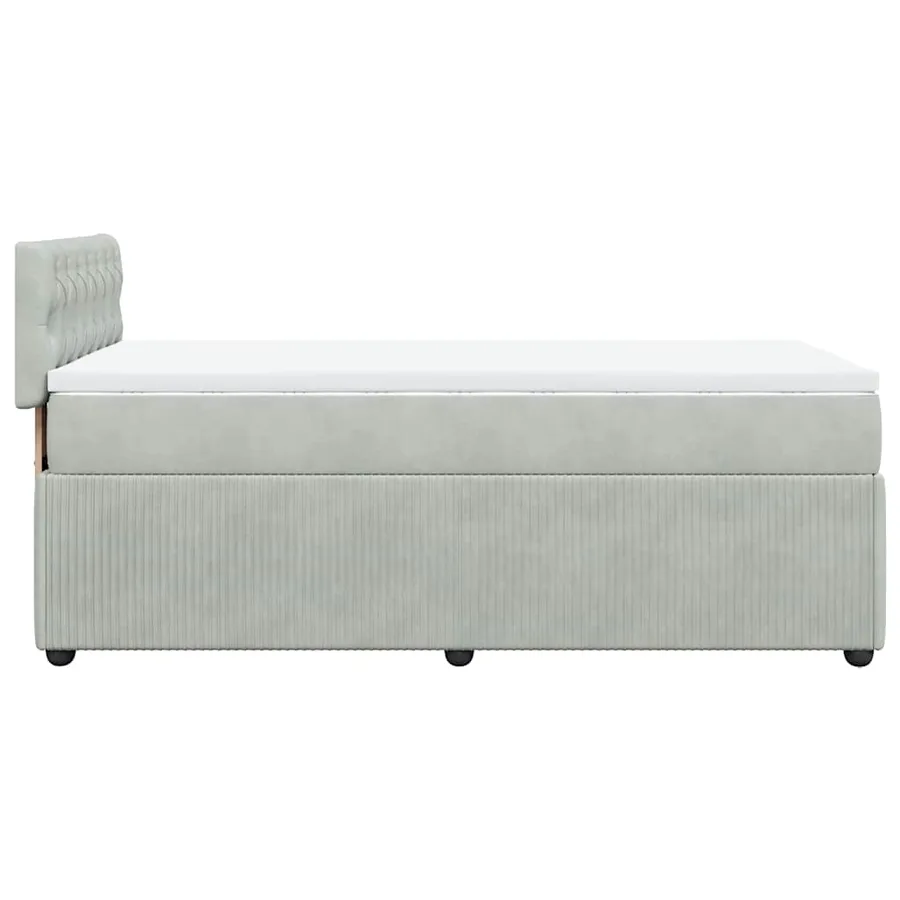 Sommier à lattes de lit et matelas Gris clair 90x190 cm Velours - 9
