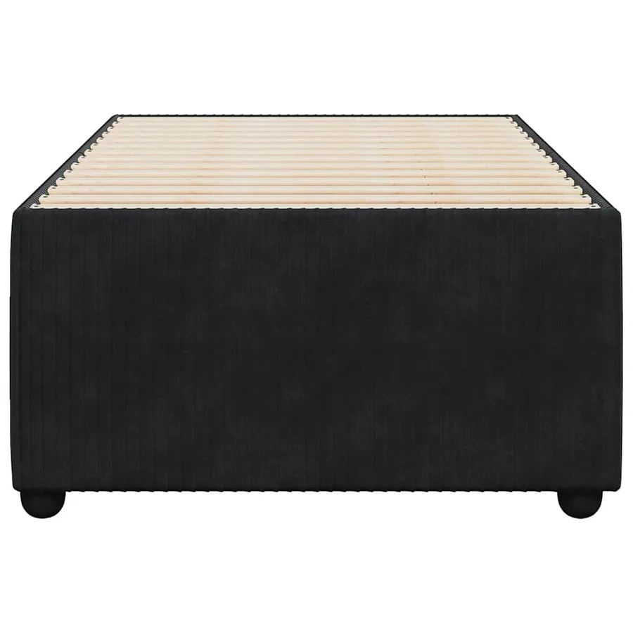 Cadre de lit sans matelas noir 100x200 cm velours - 4