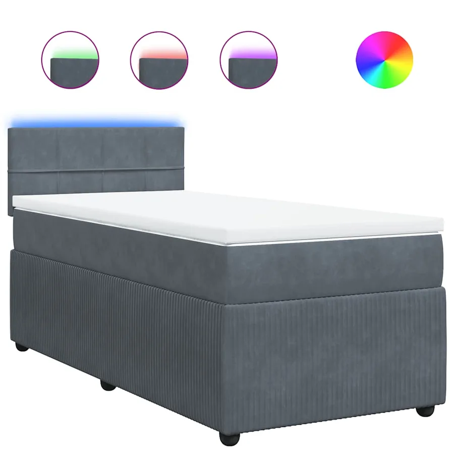 Sommier à lattes de lit avec matelas Gris foncé 100x200 cm - 2