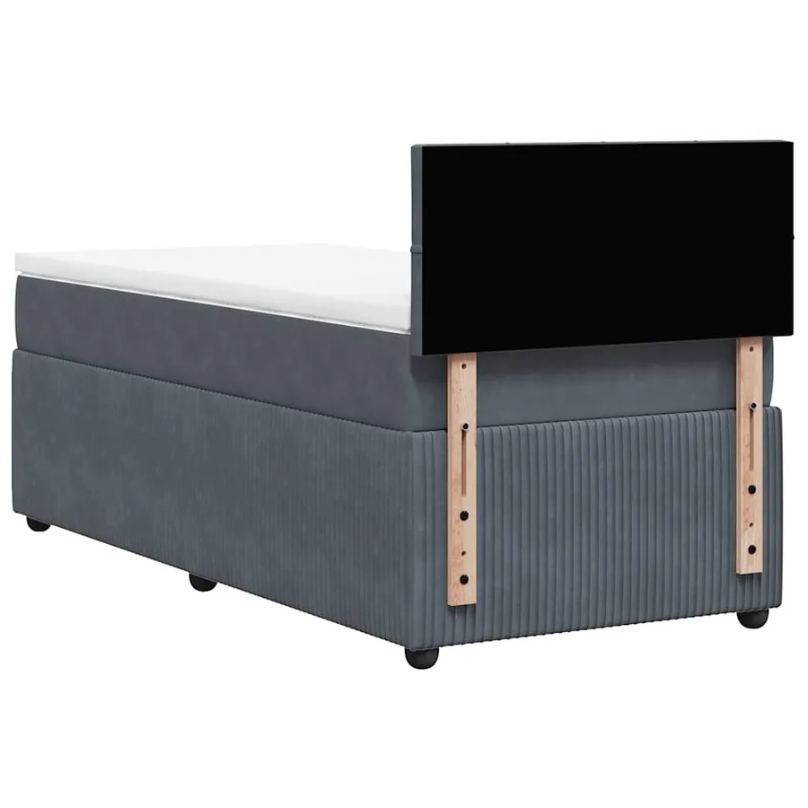 Sommier à lattes de lit avec matelas Gris foncé 100x200 cm - 8