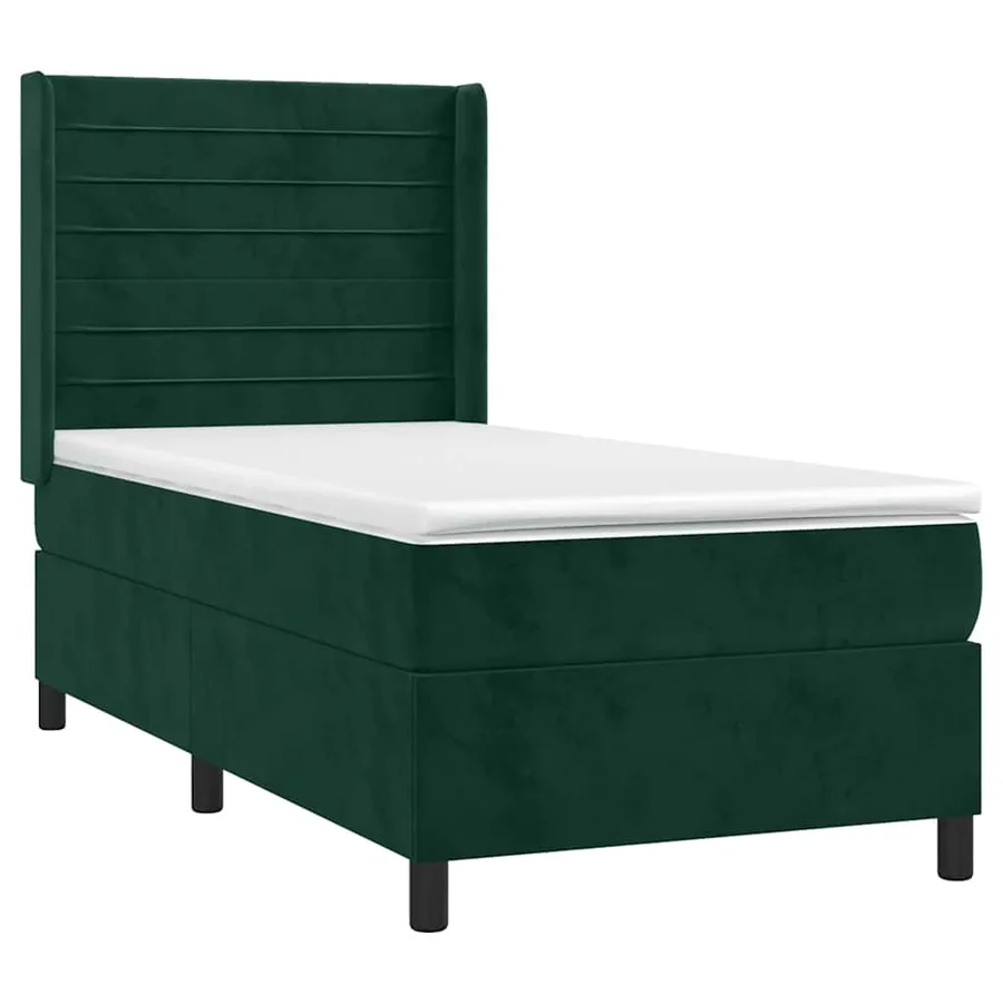 Sommier à lattes de lit avec matelas Vert foncé 90x200 cm - 3